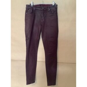 7 Seven for all Mankind the Ankle Skinny Waxed Stretched Jeans Size 27